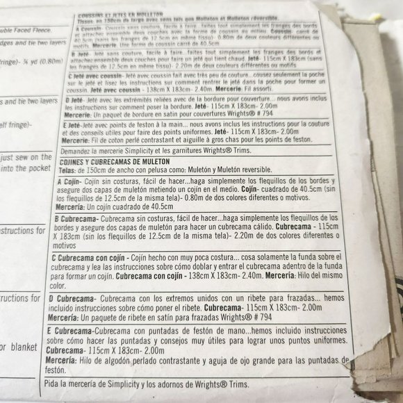 Simplicity Craft Pattern 5854 by SEWING FOR DUMMIES - Fleece Pillow, Fleece Pill - Picture 5 of 6